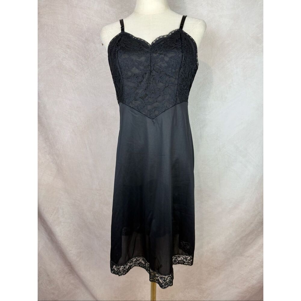 Vintage Vanity Fair Tricot Nylon Size 36 Slip Nightgown 1950s 1960s Lingerie